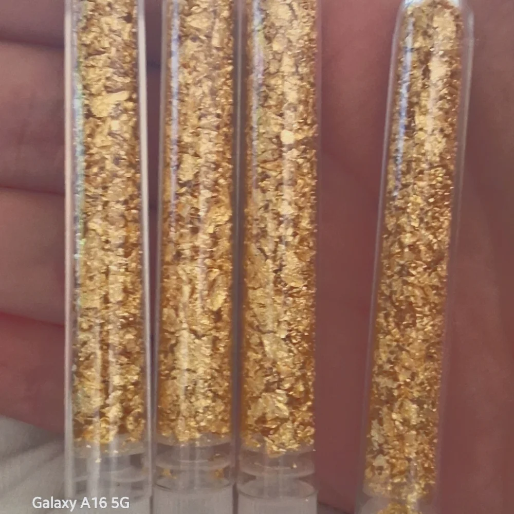 Gold Flake Filled Tubes 24k Makeup Art Projexts Food One 3ml Tube Per.pur.